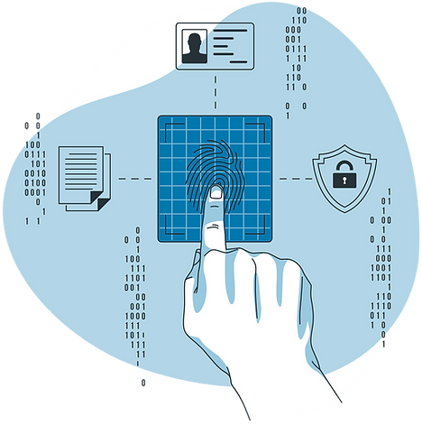 Secure fingerprint scanning illustration
